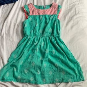 Teal and pink design dress
